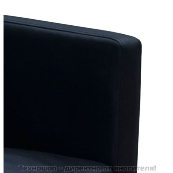 Трапезни столове, 2 бр, черни, изкуствена кожа