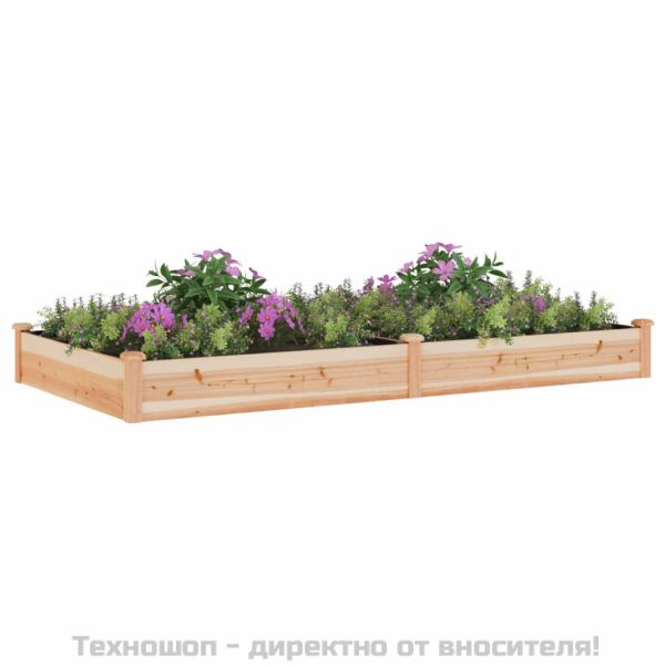 Градинско повдигнато легло с вложка 240x120x25 см масивна ела