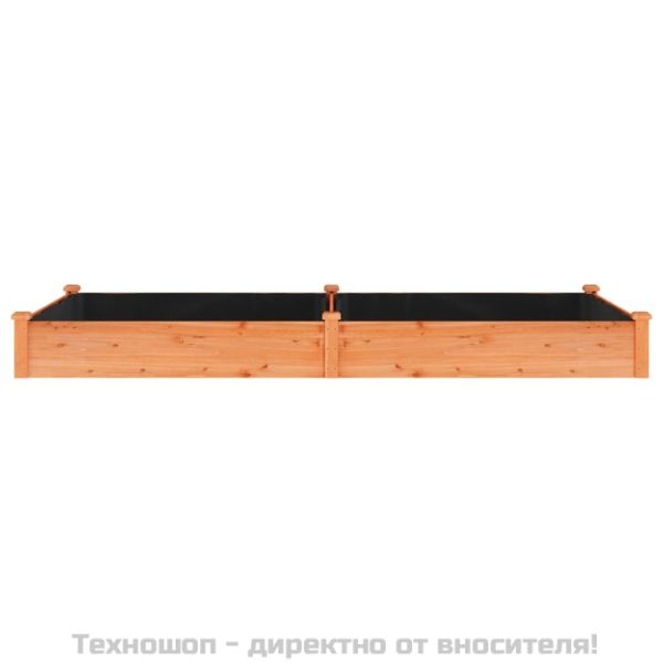 Градинска повдигната леха с вложка кафяв 240x120x25см ела масив