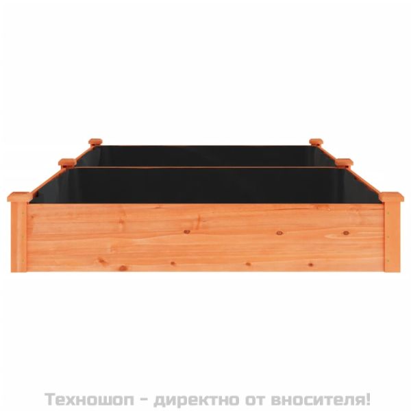 Градинска повдигната леха с вложка кафяв 240x120x25см ела масив