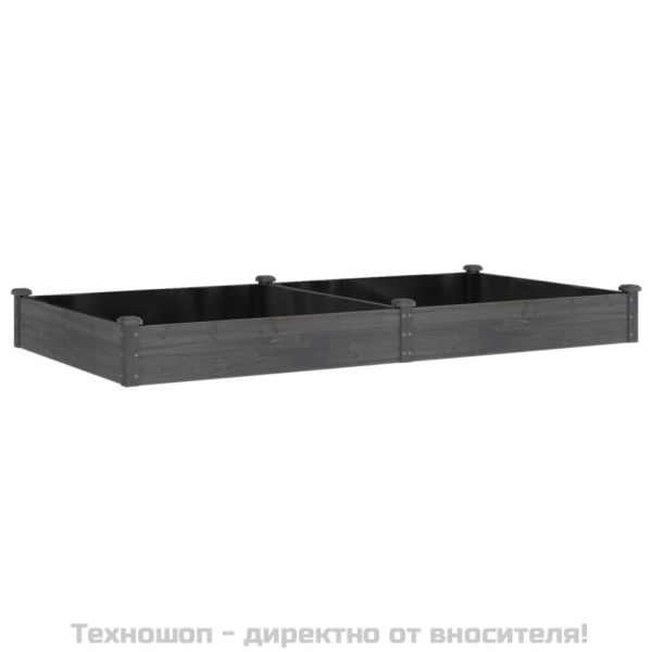 Градинска повдигната леха с вложка сива 240x120x25 см ела масив