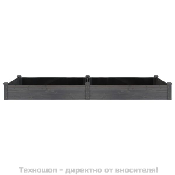 Градинска повдигната леха с вложка сива 240x120x25 см ела масив