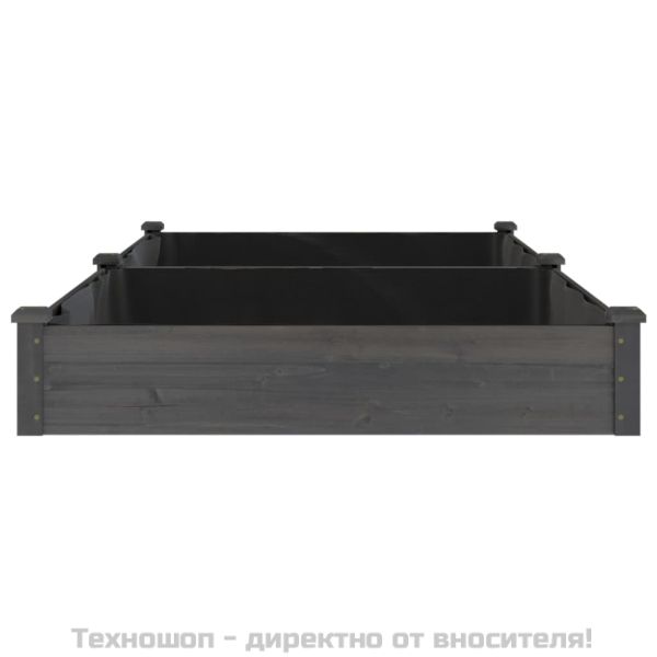 Градинска повдигната леха с вложка сива 240x120x25 см ела масив