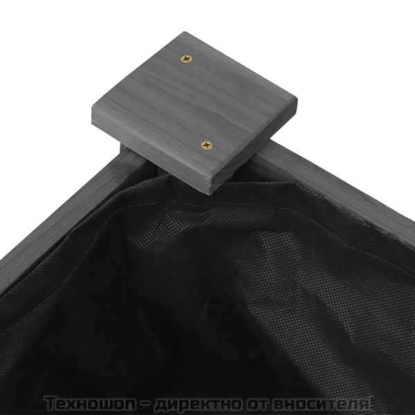 Градинска повдигната леха с вложка сива 240x120x25 см ела масив