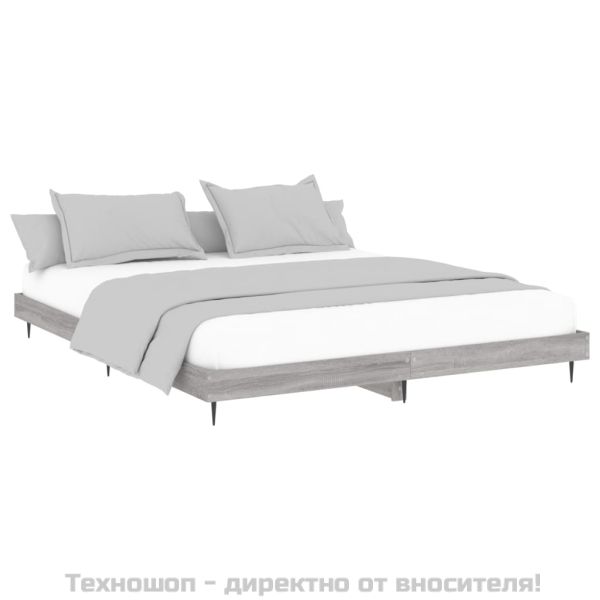 Рамка за легло без матрак сив сонома 160x200 см инженерно дърво