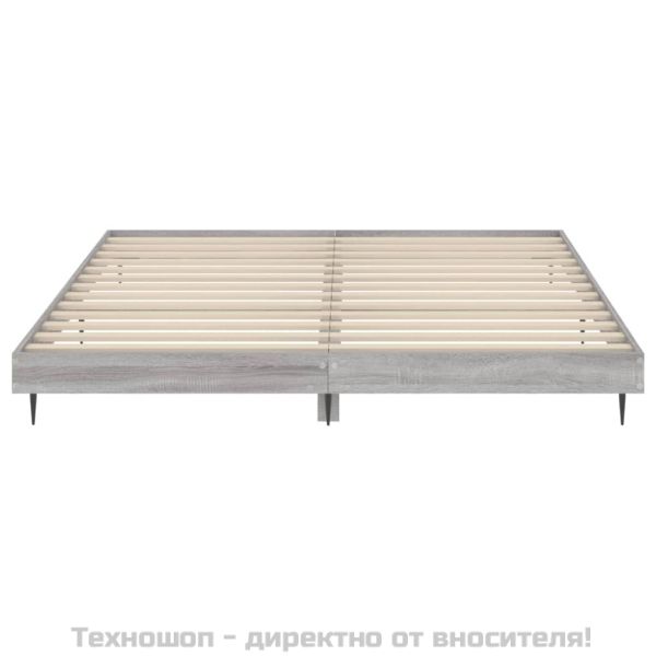 Рамка за легло без матрак сив сонома 160x200 см инженерно дърво