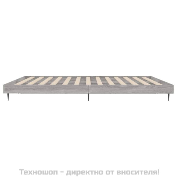 Рамка за легло без матрак сив сонома 160x200 см инженерно дърво