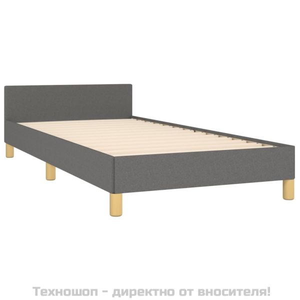 Рамка за легло без матрак, тъмносива, 100x200 см, плат