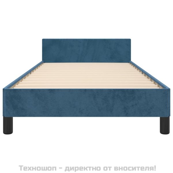 Рамка за легло без матрак, тъмносиня, 100x200 см, кадифе