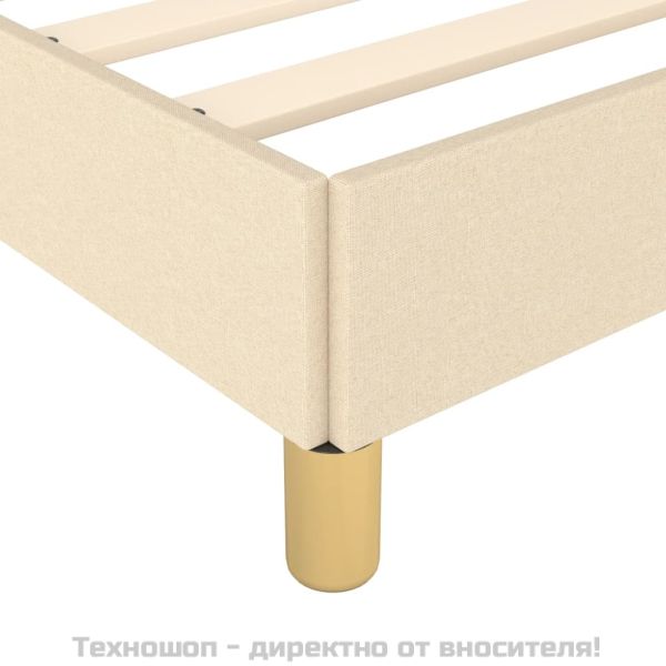 Рамка за легло с табла без матрак, кремава, 90x190 см плат