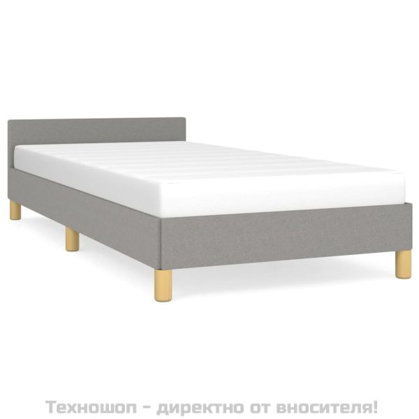 Рамка за легло без матрак, светлосива, 90x190 см, плат