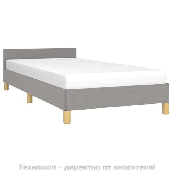 Рамка за легло без матрак, светлосива, 90x190 см, плат