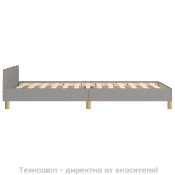 Рамка за легло без матрак, светлосива, 90x190 см, плат