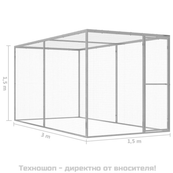 Клетка за котки 3x1,5x1,5 м поцинкована стомана