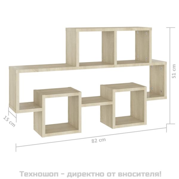 Стенен рафт във форма на кола, дъб сонома, 82x15x51 см