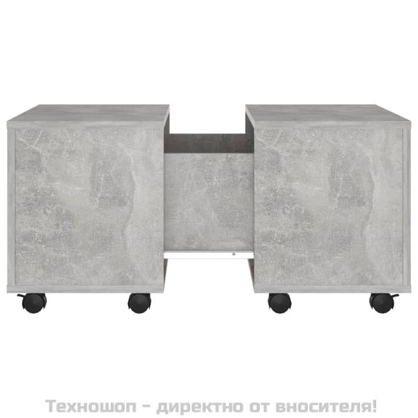 Маса за кафе, бетонно сива, 60x60x38 см, инженерно дърво