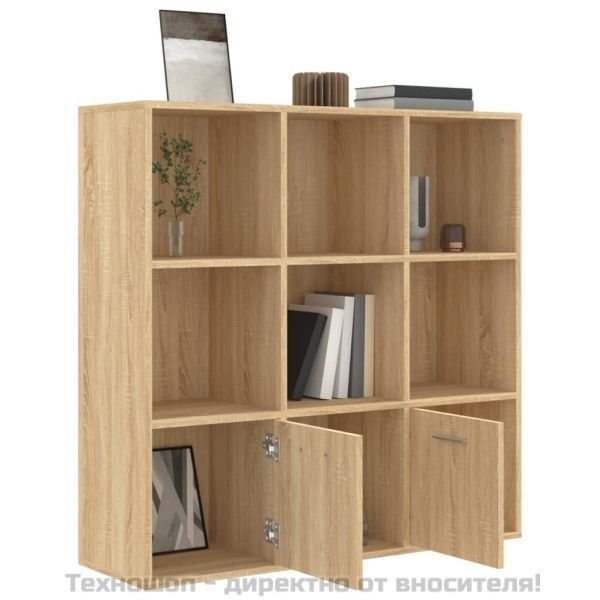 Шкаф библиотека, дъб сонома, 98x30x98 см, инженерно дърво