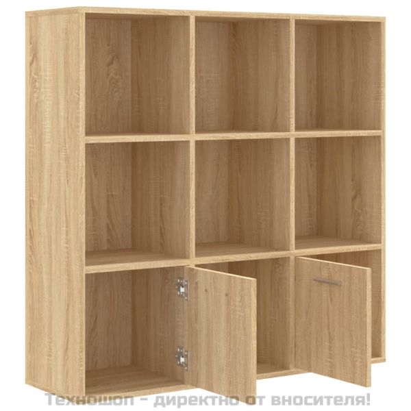 Шкаф библиотека, дъб сонома, 98x30x98 см, инженерно дърво