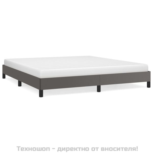 Pамка за легло сива 160x200 см изкуствена кожа