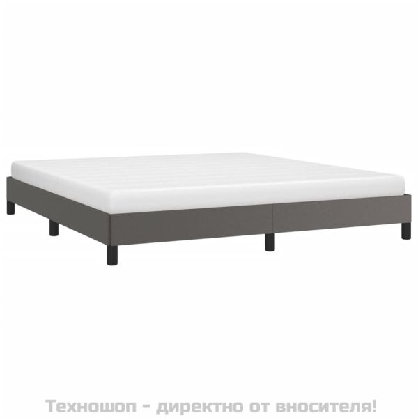 Pамка за легло сива 160x200 см изкуствена кожа