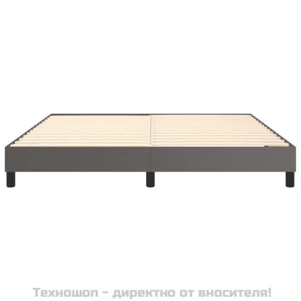 Рамка за легло с пружини сива 160x200 см изкуствена кожа