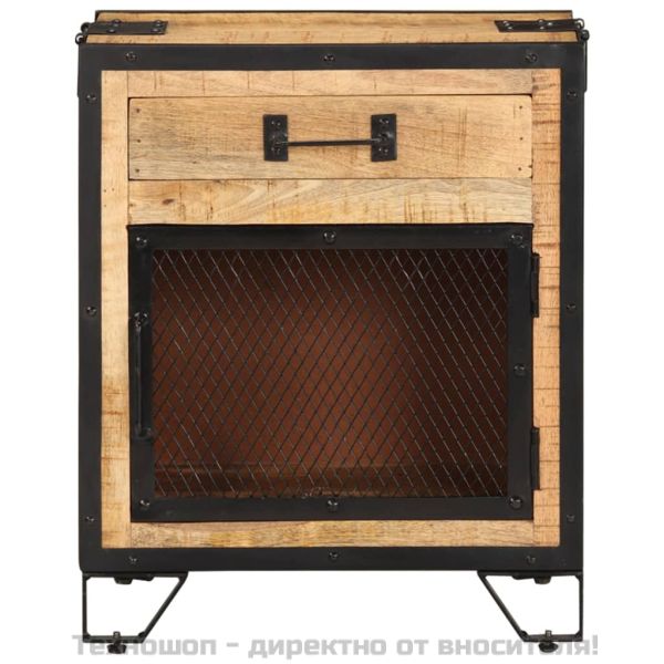 Нощно шкафче, 43x30x51 см, грубо мангово дърво масив