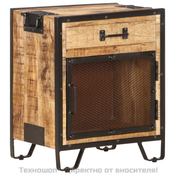 Нощно шкафче, 43x30x51 см, грубо мангово дърво масив