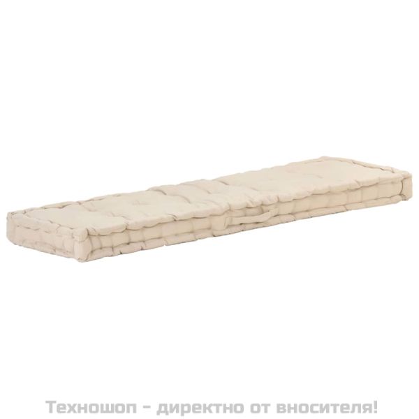 Палетни възглавници за под, 2 бр, памук, бежови