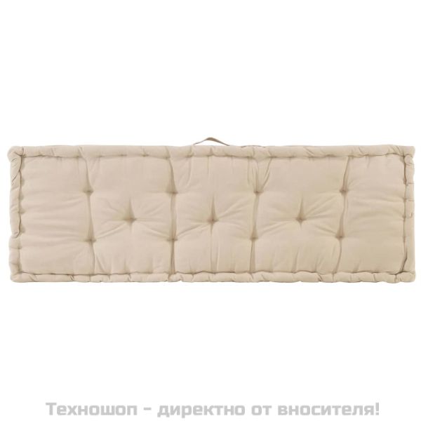 Палетни възглавници за под, 2 бр, памук, бежови