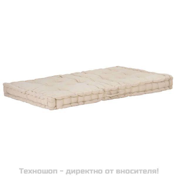 Палетни възглавници за под, 2 бр, памук, бежови
