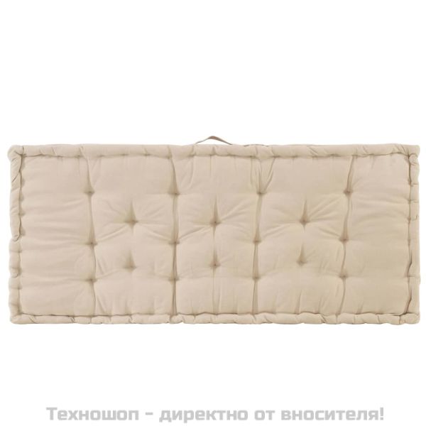 Палетни възглавници за под, 2 бр, памук, бежови