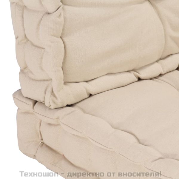 Палетни възглавници за под, 2 бр, памук, бежови