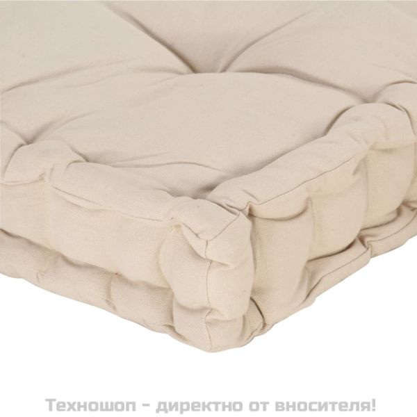 Палетни възглавници за под, 2 бр, памук, бежови