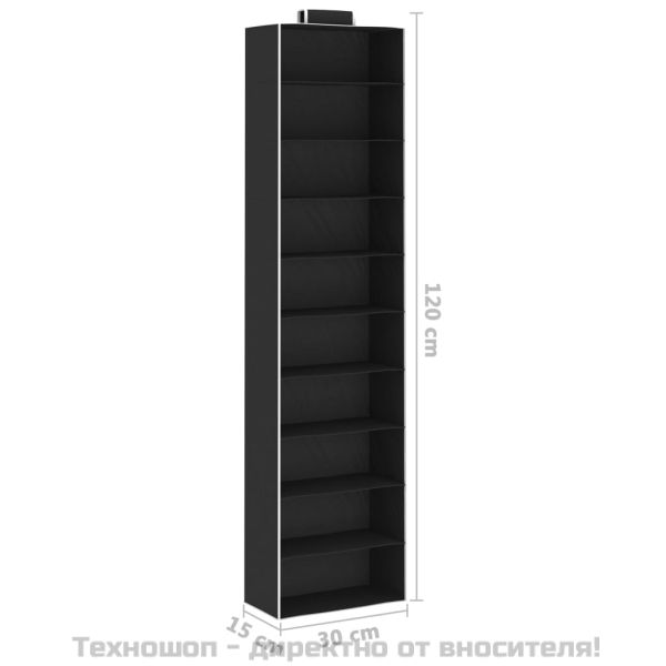 Окачени органайзери за дрехи, 2 бр, с 10 рафта, текстил