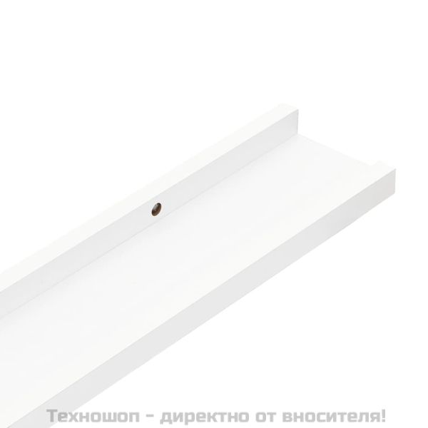 Стенни рафтове, 4 бр, бели, 40x9x3 см