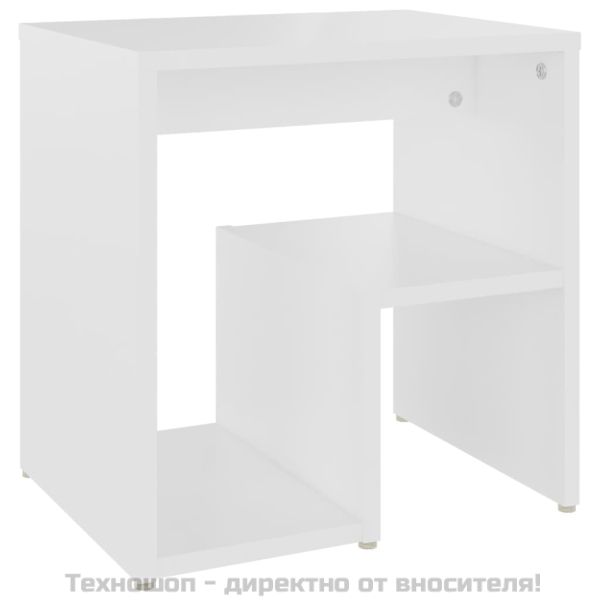 Нощно шкафче, бяло, 40x30x40 см, инженерно дърво