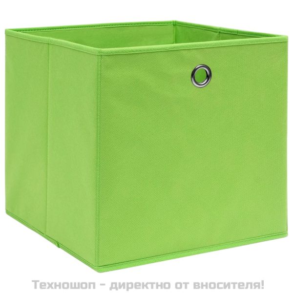 Кутии за съхранение 4 бр зелени 32x32x32 см плат