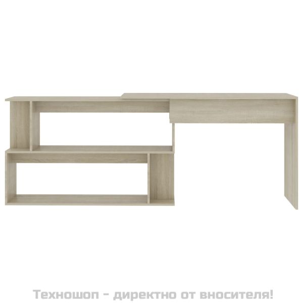 Ъглово бюро, дъб сонома, 200x50x76 см, инженерно дърво