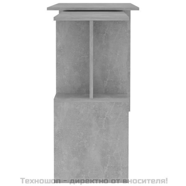 Ъглово бюро, бетонно сиво, 200x50x76 см, инженерно дърво