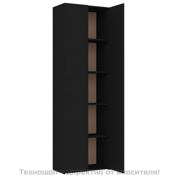 Офис шкаф, черен, 60x32x190 см, инженерно дърво