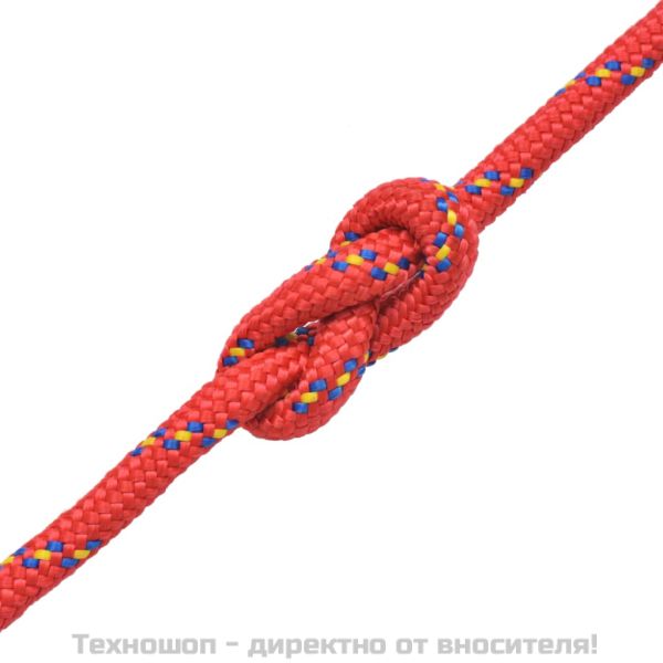 Морско въже, полипропилен, 12 мм, 50 м, червено