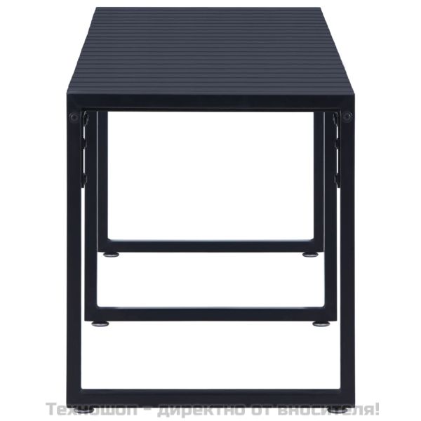 Градинска пейка, 180 см, PS дъска, черна