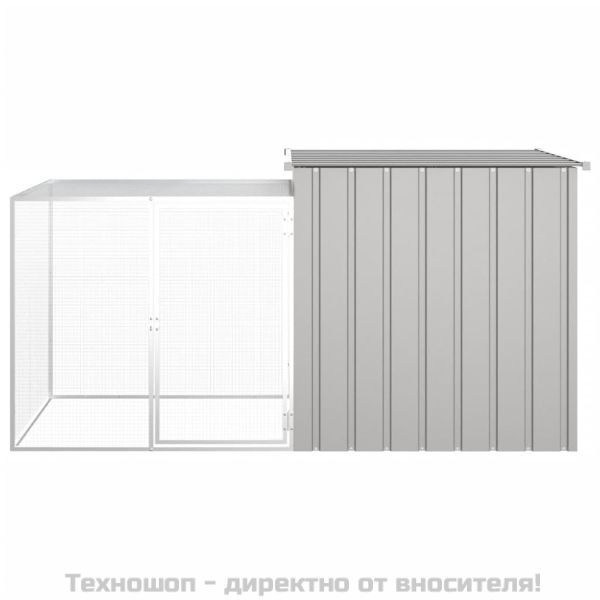 Клетка за зайци сива 200x91x100 см поцинкована стомана