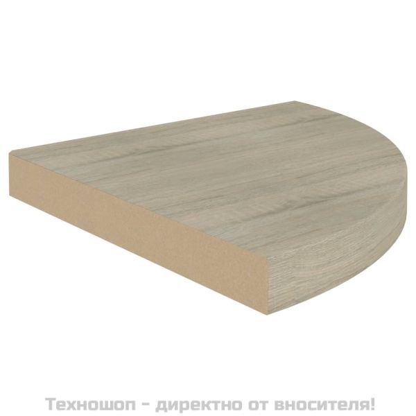 Окачени ъглови рафтове, 4 бр, дъб, 35x35x3,8 см, МДФ
