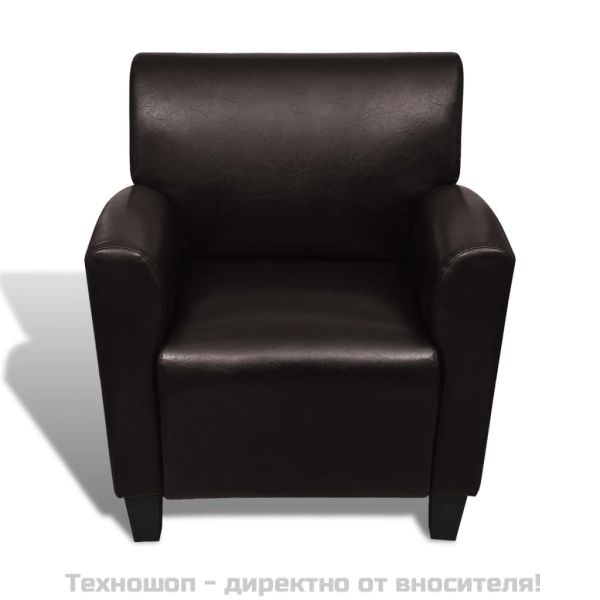 Кресло, тъмнокафяво, изкуствена кожа