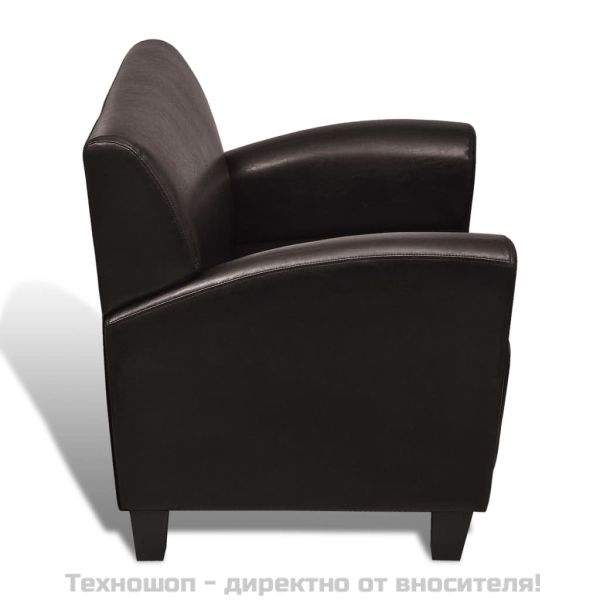 Кресло, тъмнокафяво, изкуствена кожа