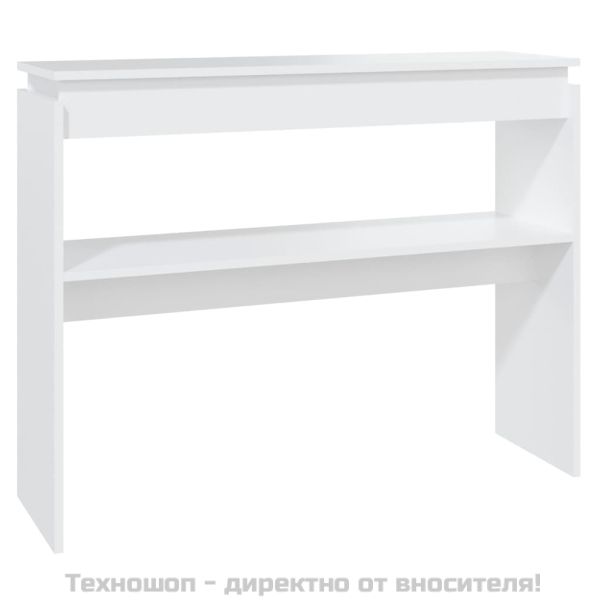 Конзолна маса, бяла, 102x30x80 см, инженерно дърво