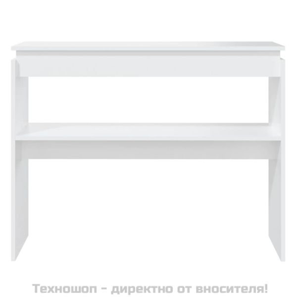 Конзолна маса, бяла, 102x30x80 см, инженерно дърво