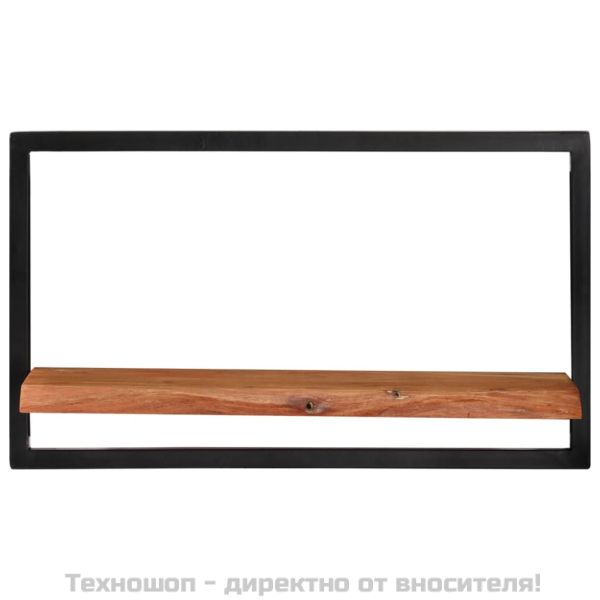Стенни рафтове 2 бр 60x25x35 см акациево дърво масив и стомана