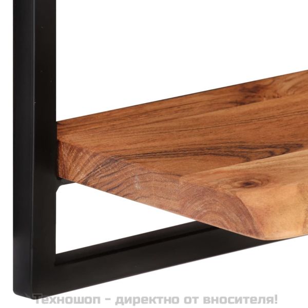 Стенни рафтове 2 бр 60x25x35 см акациево дърво масив и стомана